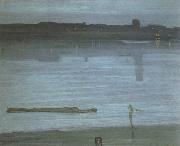 James Mcneill Whistler nocturne blue and silver chelsea oil painting